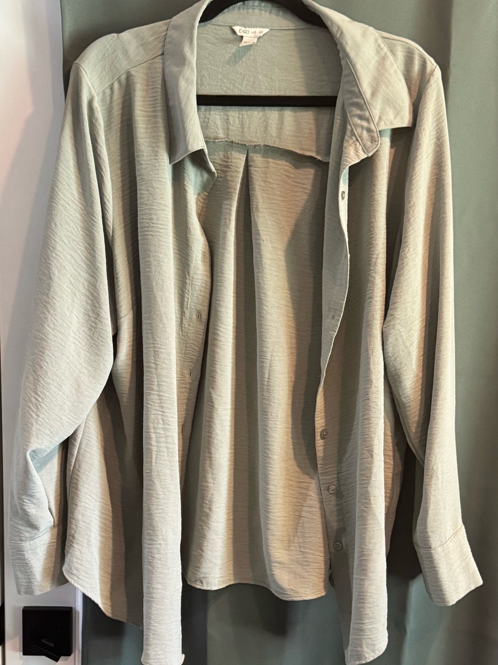 Cato Light Sage Relaxed Button-Down Shirt